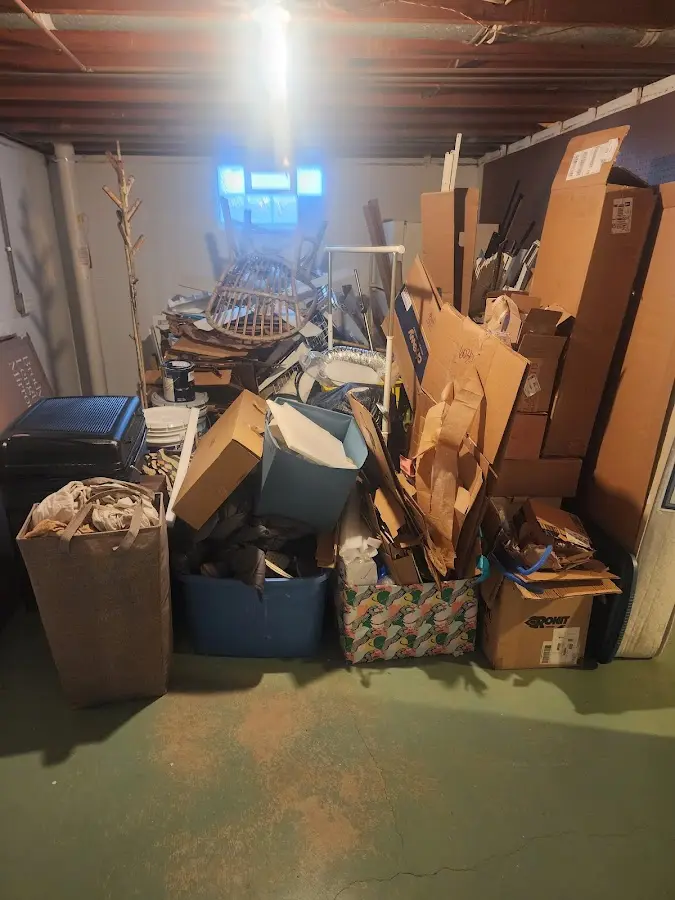 Roll-off dumpster container at job site for 4 Yard Dumpster Rental in West Athens